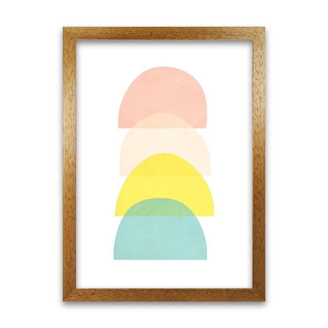 Semi Circle Summer Colours Original - Single Picture Frame Print Norden Home Frame Option: Oak Frame, Size: 84cm H x 59cm W x 3cm D on Productcaster.