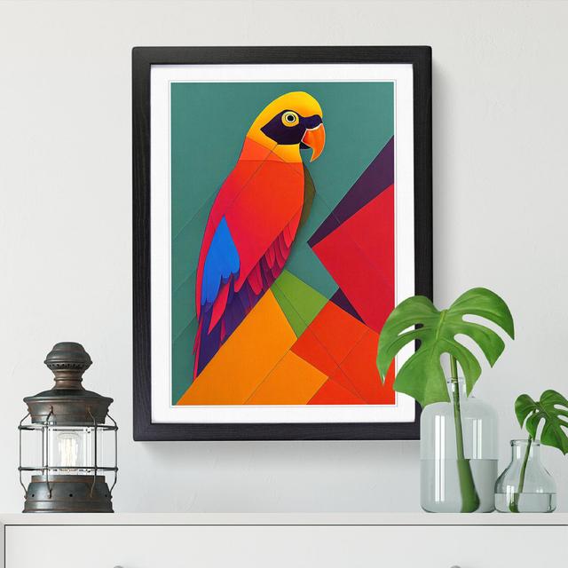 Parrot Geometric - Print Pergo Classics Frame Option: Walnut, Size: 34cm H x 25cm W x 2cm D on Productcaster.