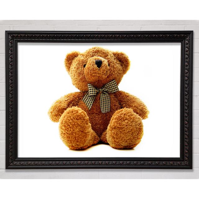 Teddy Bear Bow Pink Framed Print Bright Star Size: 59.7cm H x 84.1cm W, Colour: Lilac on Productcaster.