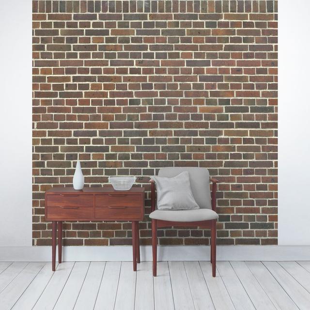 London Bricks Semi-Gloss Wallpaper Roll East Urban Home Size: 2.4m x 240cm, Colour: Brown, Materialqualität: Standard (110g/m²) on Productcaster.