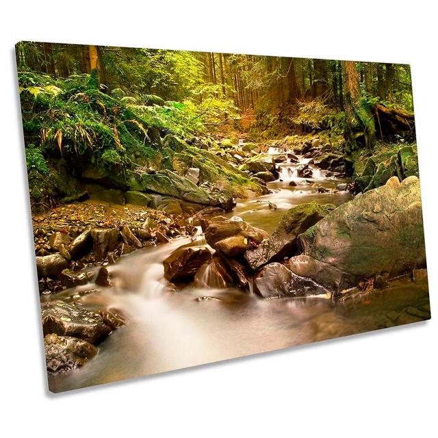 Rain Forest Green River Picture CANVAS WALL ART Print Union Rustic Size: 30.5cm H x 45.7cm W x 2cm D on Productcaster.