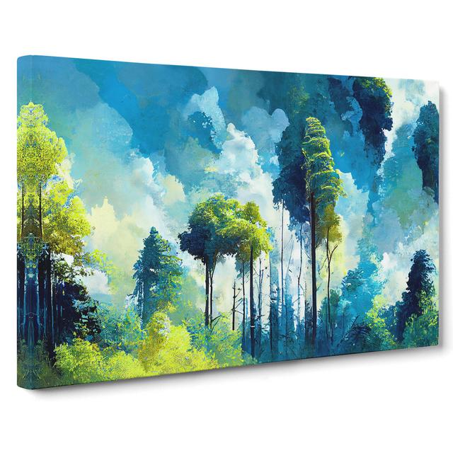 Towering Forest Trees - Wrapped Canvas Painting ClassicLiving Size: 50cm H x 76cm W x 3cm D on Productcaster.