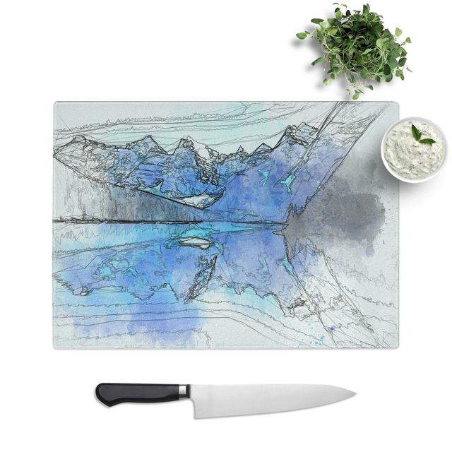 Glass Moraine Lake in Banff Canada in Abstract Chopping Board East Urban Home Size: 39 cm W x 28.5 cm L on Productcaster.