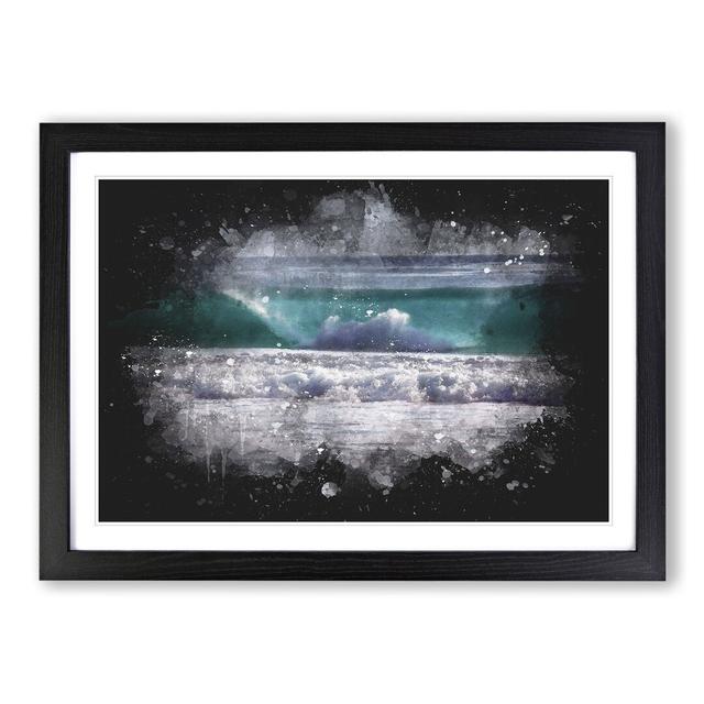 Ocean Wave - Picture Frame Painting East Urban Home Size: 36cm H x 48cm W x 2cm D, Frame Option: Black Framed on Productcaster.