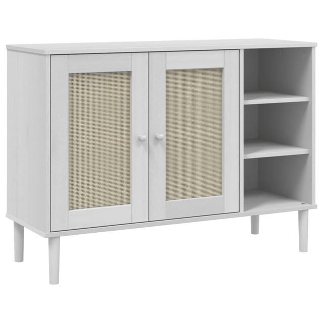 Vidaxl Sideboard SENJA Rattan-Optik Weiß 112X40x80 Cm Kiefernholz DEvidaxl Farbe: Weiß on Productcaster.