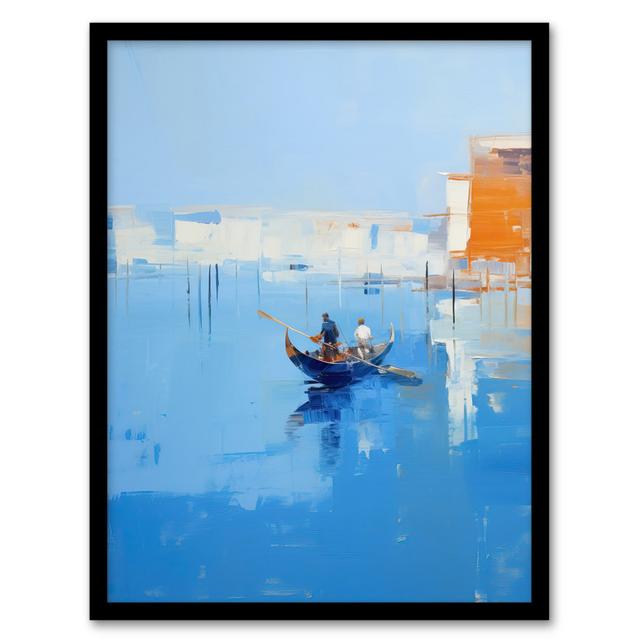 Venice Visions Grand Canal Gondola Blue - Single Picture Frame Print Wee Blue Coo on Productcaster.