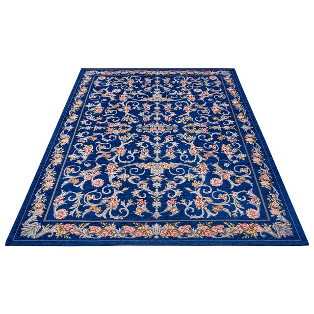 Gobelin - Assia Design, Teppich, Orientalisch, Flachgewebe, Blumen, Rutschfest, Wohnzimmer – Blau Hanse Home Teppichgröße: Rechteckig: 60 x 90 cm on Productcaster.