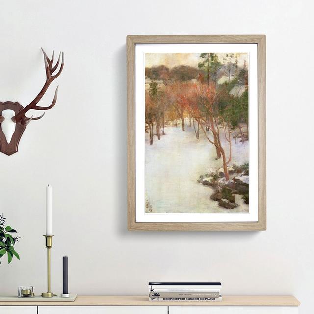 Snow in the Garden by Kuroda Seiki - Picture Frame Painting Print on MDF East Urban Home Frame Option: Oak Framed, Size: 65cm H x 48cm W x 2cm D on Productcaster.