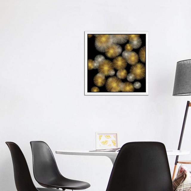 Flourish In Gold And Silver by Abby Young - Floater Frame Painting on Canvas Ebern Designs Size: 66.04cm H x 66.04cm W x 3.81cm D, Frame Option: White on Productcaster.