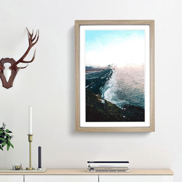 Black Sands Beach in Iceland - Picture Frame Art Print East Urban Home Frame Option: Oak Framed, Size: 48cm H x 36cm W x 2cm D on Productcaster.