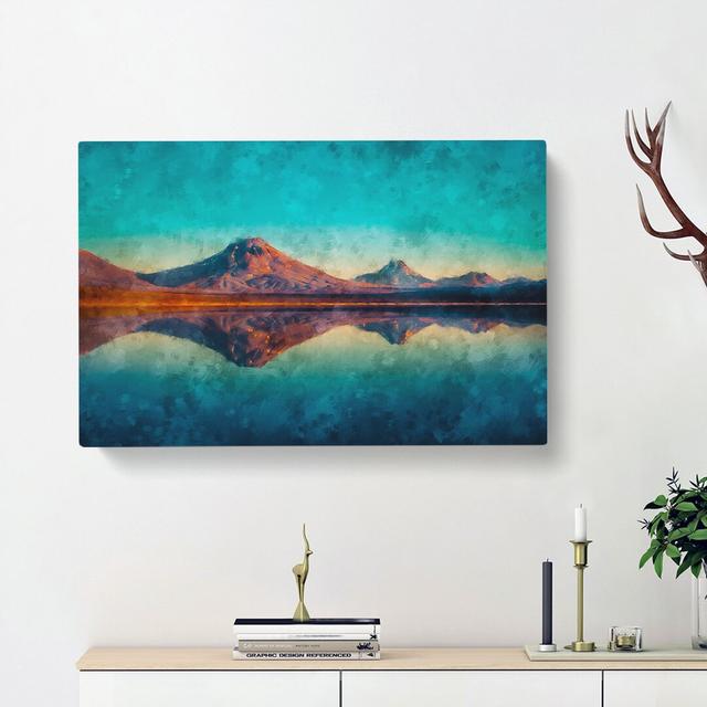 Reflection upon a Lake in Chile - Wrapped Canvas Painting Print East Urban Home Size: 35cm H x 50cm W x 3cm D on Productcaster.