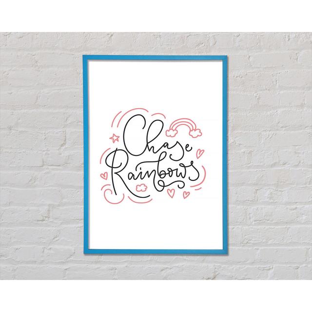 Chase Rainbows Framed Print Ivy Bronx Size: 59.7cm H x 42cm W x 2cm D, Format: Blue Framed Paper on Productcaster.