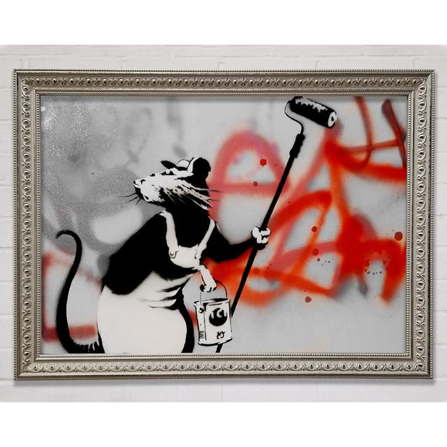 Graffiti Rat Removal Framed Print Happy Larry Size: 42cm H x 59.7cm W x 3cm D, Format: Silver Framed Paper on Productcaster.