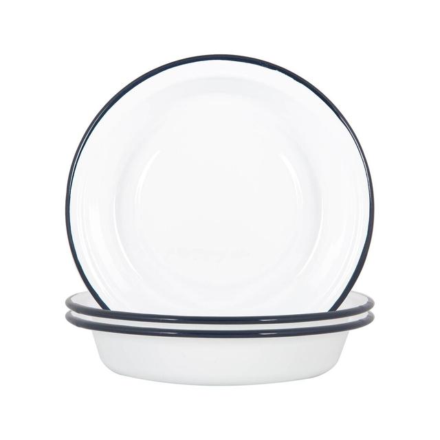 Argon Tableware - White Enamel Deep Bowls - 22.5cm - Navy (Set of 6) Argon Tableware on Productcaster.