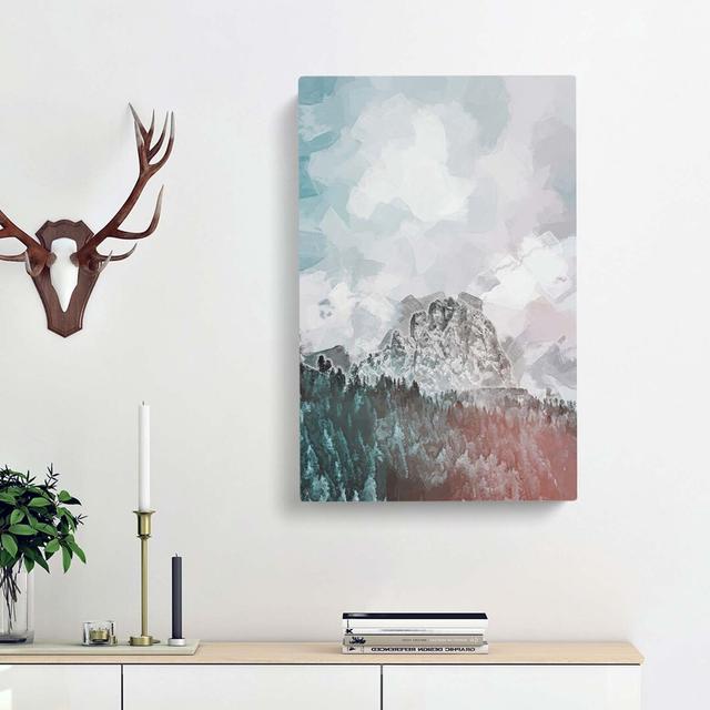 Mountain View in Abstract - Wrapped Canvas Painting Print East Urban Home Size: 76cm H x 50cm W x 3cm D on Productcaster.