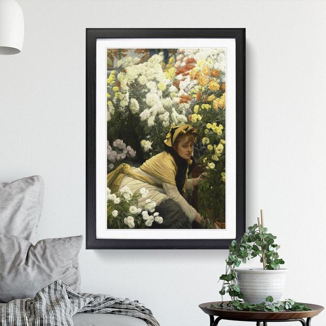 Chrysanthemums by James Tissot - Picture Frame Painting East Urban Home Frame Option: Black Framed, Size: 36cm H x 27cm W x 2cm D on Productcaster.