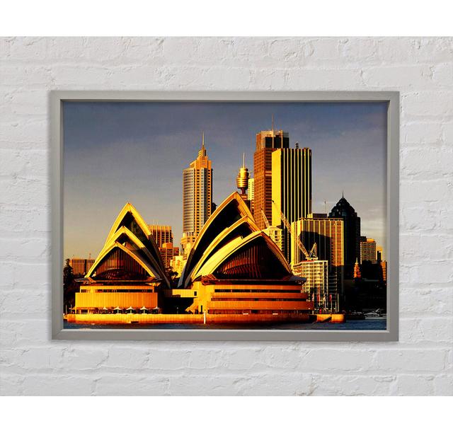 Sydney Opera House Golden Sunlight - Single Picture Frame Art Prints on Canvas Ebern Designs Size: 84.1cm H x 118.9cm W x 3.3cm D on Productcaster.