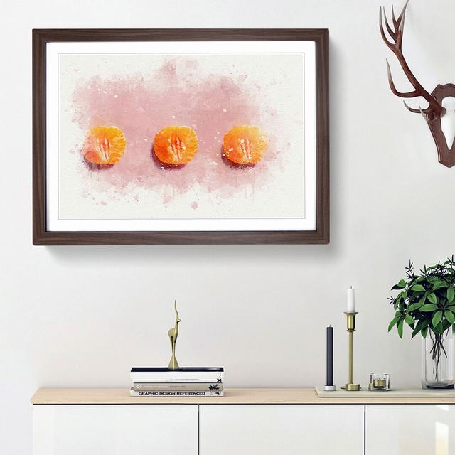 Oranges on Pink - Picture Frame Graphic Art Print East Urban Home Size: 48cm H x 65cm W x 2cm D, Frame Option: Walnut Framed on Productcaster.