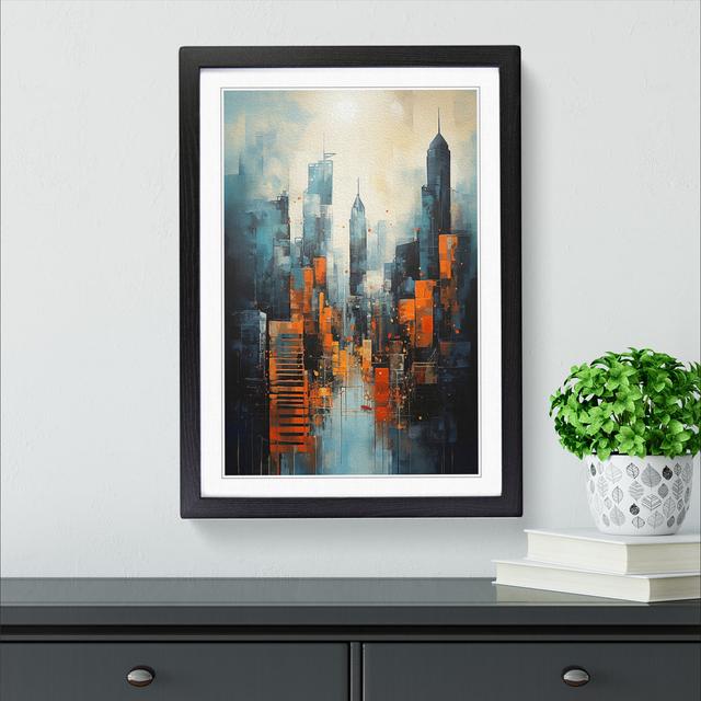 Skyline Contemporary - Single Picture Frame Print on Wood 17 Stories Frame Colour: Black, Size: 64cm H x 46cm W x 2cm D on Productcaster.