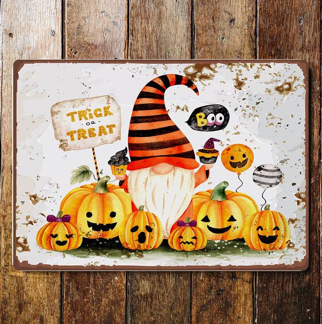 Halloween Pumpkin Trick Treat Gnome Wall Décor The Seasonal Aisle Size: 60cm H x 80cm W on Productcaster.