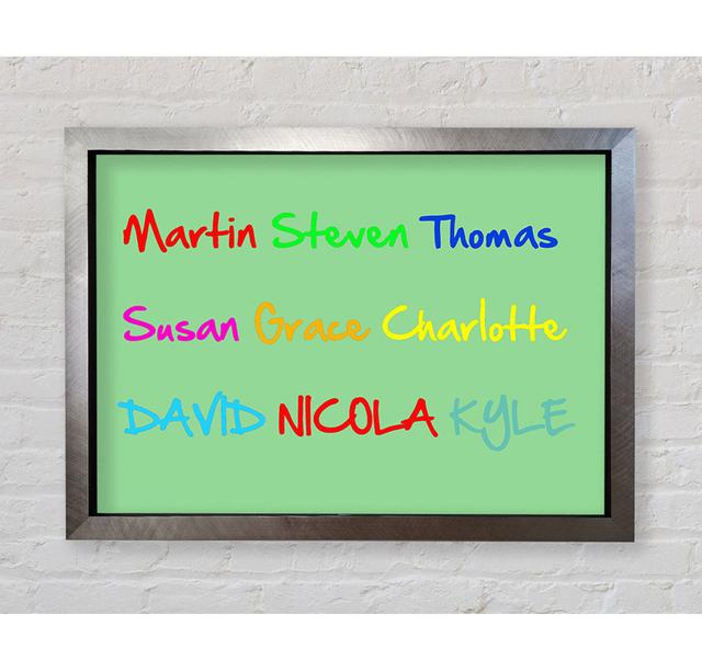 Your Name In A Choice Of Colours - Single Picture Frame Art Prints Bright Star Size: 42cm H x 59.7cm W, Colour: Green on Productcaster.