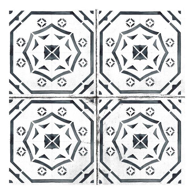 Geometric Tile Watercolour Pattern - Wrapped Canvas Photograph Latitude Vive Size: 76cm H x 76cm W x 3.8cm D on Productcaster.