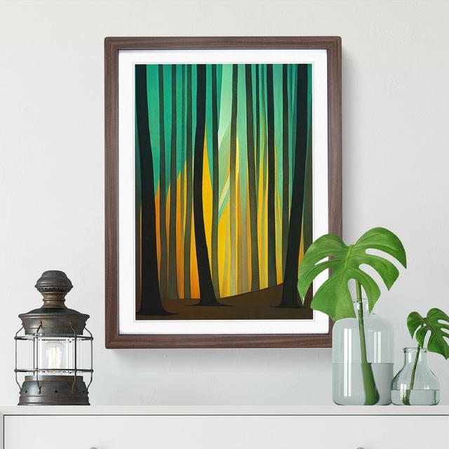 Captivating Forest Abstract - Single Picture Frame Print Alpen Home Size: 34cm H x 25cm W x 2cm D, Frame Colour: Walnut on Productcaster.