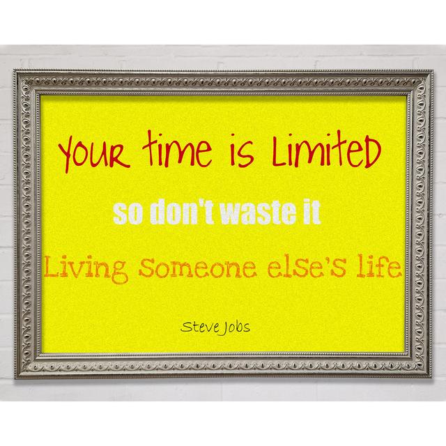 Motivational Quote Steve Jobs-Quote1 Framed Print Wall Art Happy Larry Size: 21cm H x 29.7cm W x 3cm D, Format: Silver Framed Paper on Productcaster.