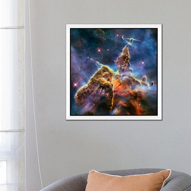 Mystic Mountain In Carina Nebula II (Hubble Space Telescope) - Floater Frame Print on Canvas Viv + Rae Format: White Framed Canvas, Size: 94cm H x 94c on Productcaster.