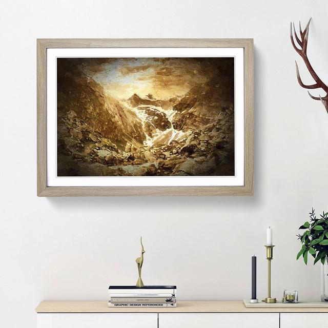 Golden Mountain Valley - Picture Frame Painting Print East Urban Home Size: 36cm H x 48cm W x 2cm D, Frame Option: Oak Framed on Productcaster.