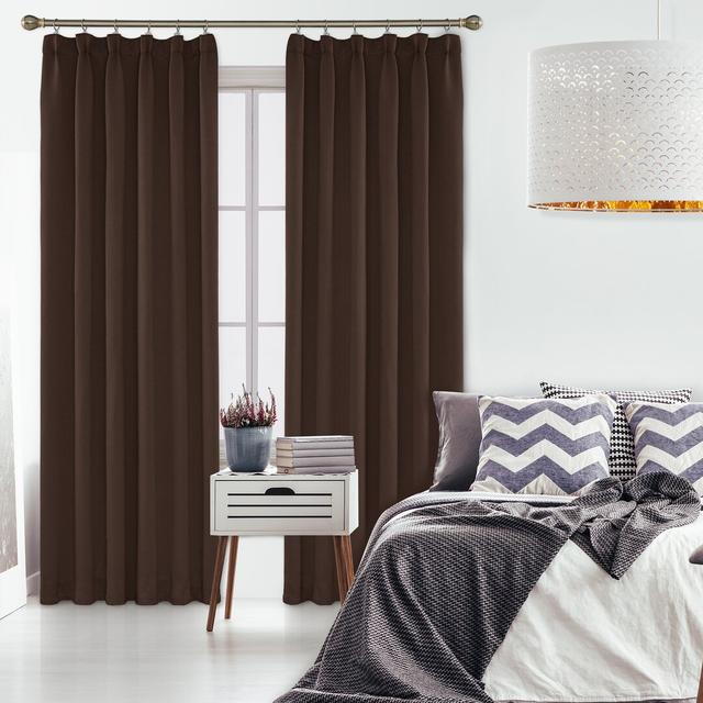 Farhod Blackout Rod Pocket Curtain Pair (Set of 2) 17 Stories Colour: Brown, Panel Size: 117cm Width x 229cm Drop on Productcaster.