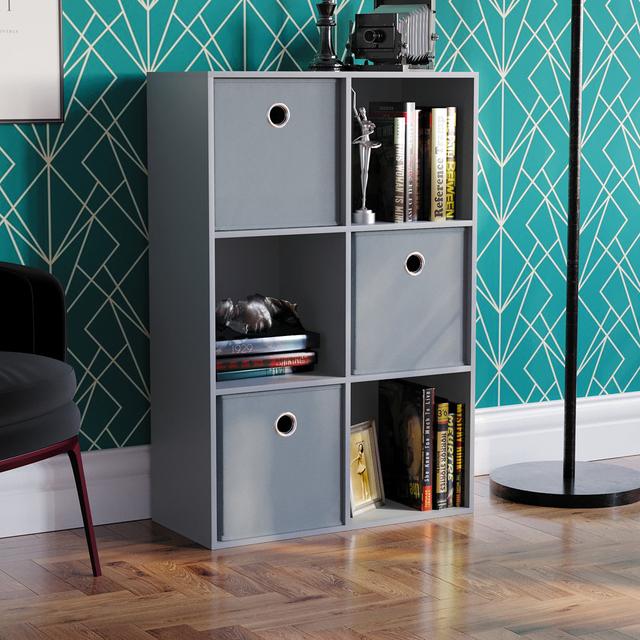 Herclides Bookcase 17 Stories Colour: Grey on Productcaster.