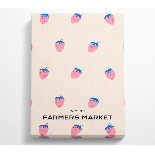 Strawberries Farmers Market - Wrapped Canvas Graphic Art August Grove Size: 51cm H x 37cm W x 10cm D on Productcaster.