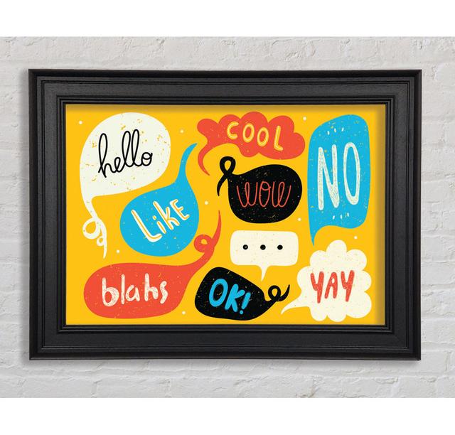 Speech Bubbles Framed Print Happy Larry Size: 29.7cm H x 42cm W x 8cm D on Productcaster.