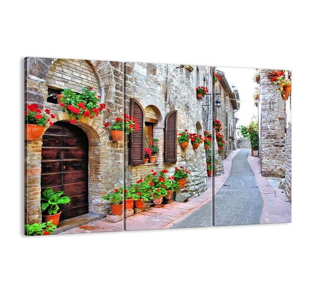 'Italian Vibes' - 3 Piece Wrapped Canvas Photograph Print Set Brayden Studio Size: 110cm H x 165cm W x 1.8cm D on Productcaster.