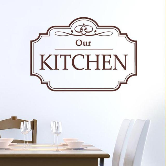 Classic Our Kitchen Sign Wall Sticker Happy Larry Size: Medium, Colour: Violet on Productcaster.