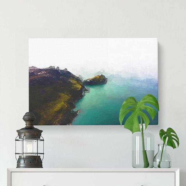 Lighthouse on the Isle of Anglesey in Abstract - Wrapped Canvas Painting Print East Urban Home Size: 50cm H x 76cm W x 3cm D on Productcaster.