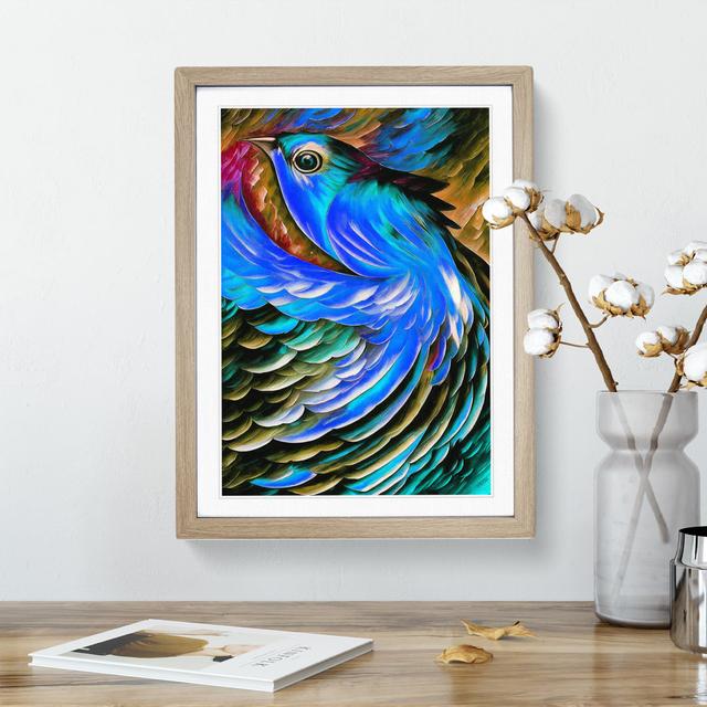 Portrait Of A Bird No.1 - Single Picture Frame Painting Marlow Home Co. Size: 64cm H x 46cm W x 2cm D, Frame Colour: Oak Framed on Productcaster.