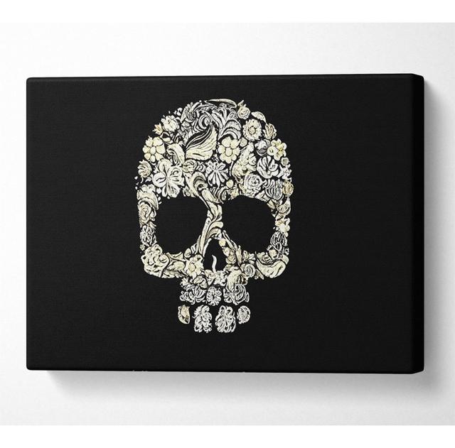 Skulls Floral - Canvas Kunstdrucke auf Leinwand Happy Larry Größe: 101,6 cm H x 142,2 cm B x 10 cm T on Productcaster.