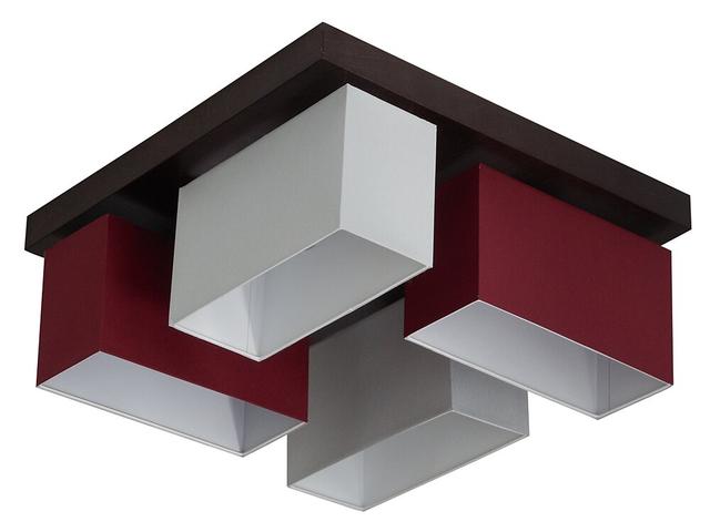 Judkins Semi Flush Mount Latitude Run Shade Colour: Wine/Grey, Frame Colour: White on Productcaster.