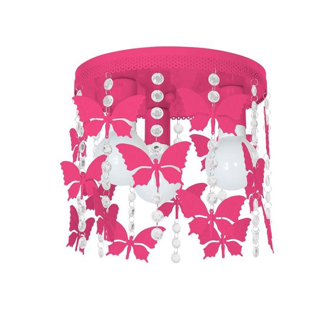 Jasinski 3-Light 30cm Flush mount Harriet Bee Fixture Finish: Pink on Productcaster.