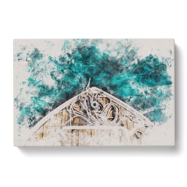 Deck of the Boat Watercolour - Wrapped Canvas Graphic Art East Urban Home Size: 50cm H x 76cm W x 3cm D on Productcaster.