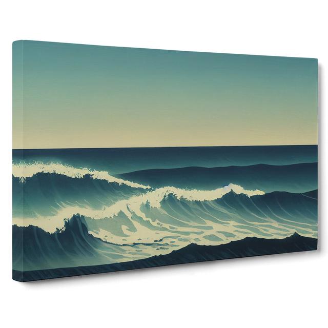 Pretty Ocean Wave House of Hampton Size: 50cm H x 76cm W x 3cm D on Productcaster.