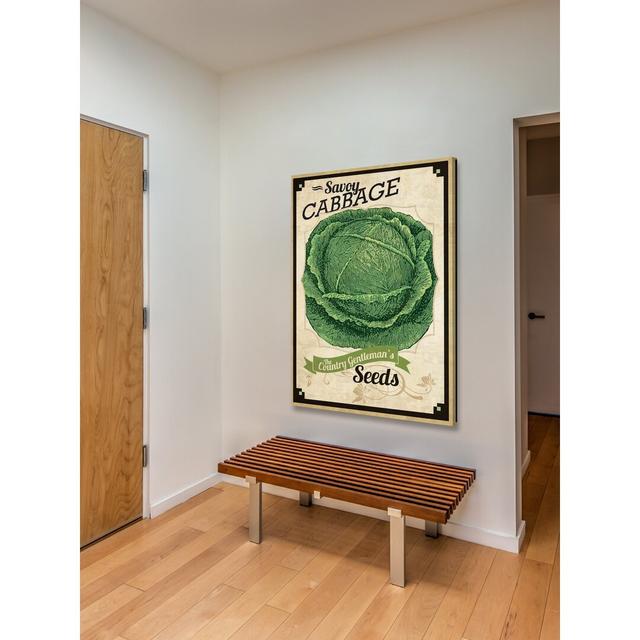 Seed Packet Cabbage - Wrapped Canvas Advertisement Print August Grove Size: 46 cm H x 30 cm W on Productcaster.