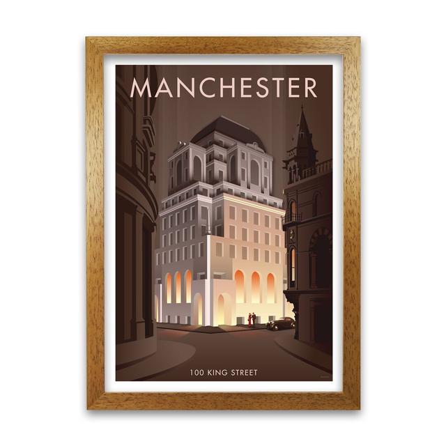 Manchester King Street by Stephen Millership - Print East Urban Home Frame Option: Oak, Size: 42 cm H x 29.7 cm W x 5 cm D on Productcaster.