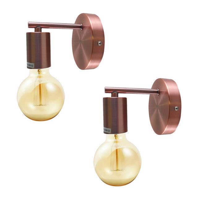 Kutler 1 - Light Dimmable Armed Sconce (Set of 2) Fairmont Park Fixture Finish: Copper on Productcaster.