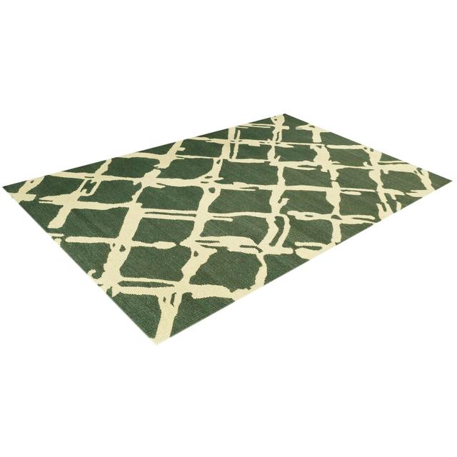 Kilim Handmade Kilim Wool Green Rug Bakero Rug Size: Rectangle 120 x 180cm on Productcaster.