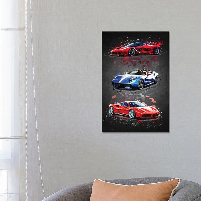 Ferrari1 by Gab Fernando - Wrapped Canvas Print Metro Lane Size: 66.04cm H x 45.72cm W x 3.81cm D on Productcaster.