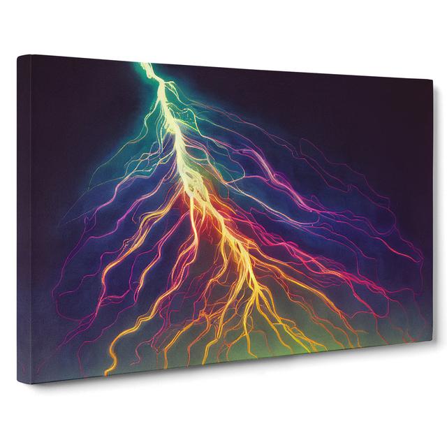 Watercolour Lightning Bolt Vol.2 - Wrapped Canvas Painting Latitude Run Size: 40cm H x 60cm W x 3cm D on Productcaster.