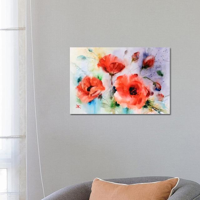 Poppies by Dean Crouser - Painting on Canvas 17 Stories Size: 45.72cm H x 66.04cm W x 1.91cm D, Format: Wrapped Canvas on Productcaster.